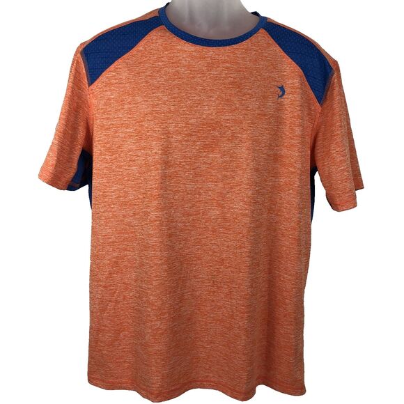 Reel Legends T-Shirt Men M Orange heather Blue vent Reel-Tec Fishing Performance - Picture 1 of 7